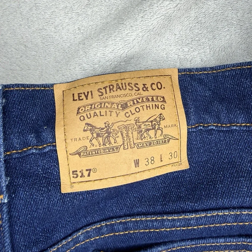 Vintage Levi's 517 Jeans Men's 38x30 Orange Tab Dark Wash Bootcut USA 4182